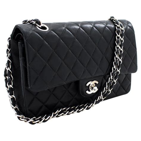 silver chanel bags|Chanel bag black and silver.